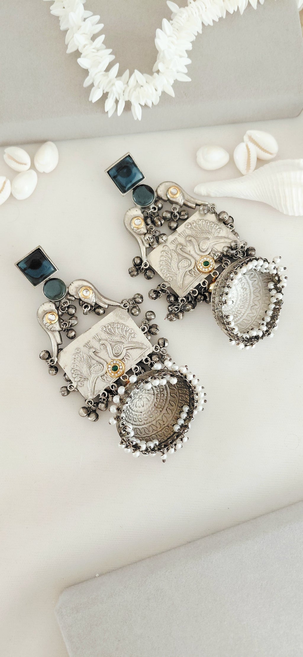Silver Replica Antique Big Jhumki