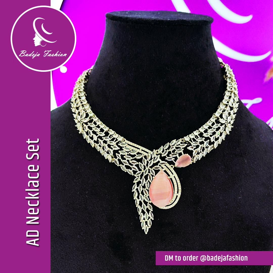 Badeja Fashion Stunning American Diamond AD Necklace Set