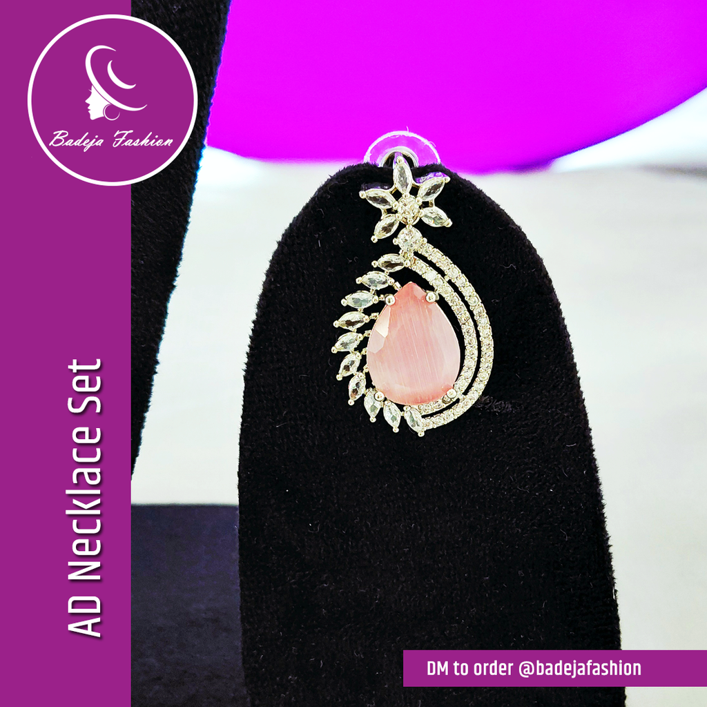 Badeja Fashion Stunning American Diamond AD Necklace Set