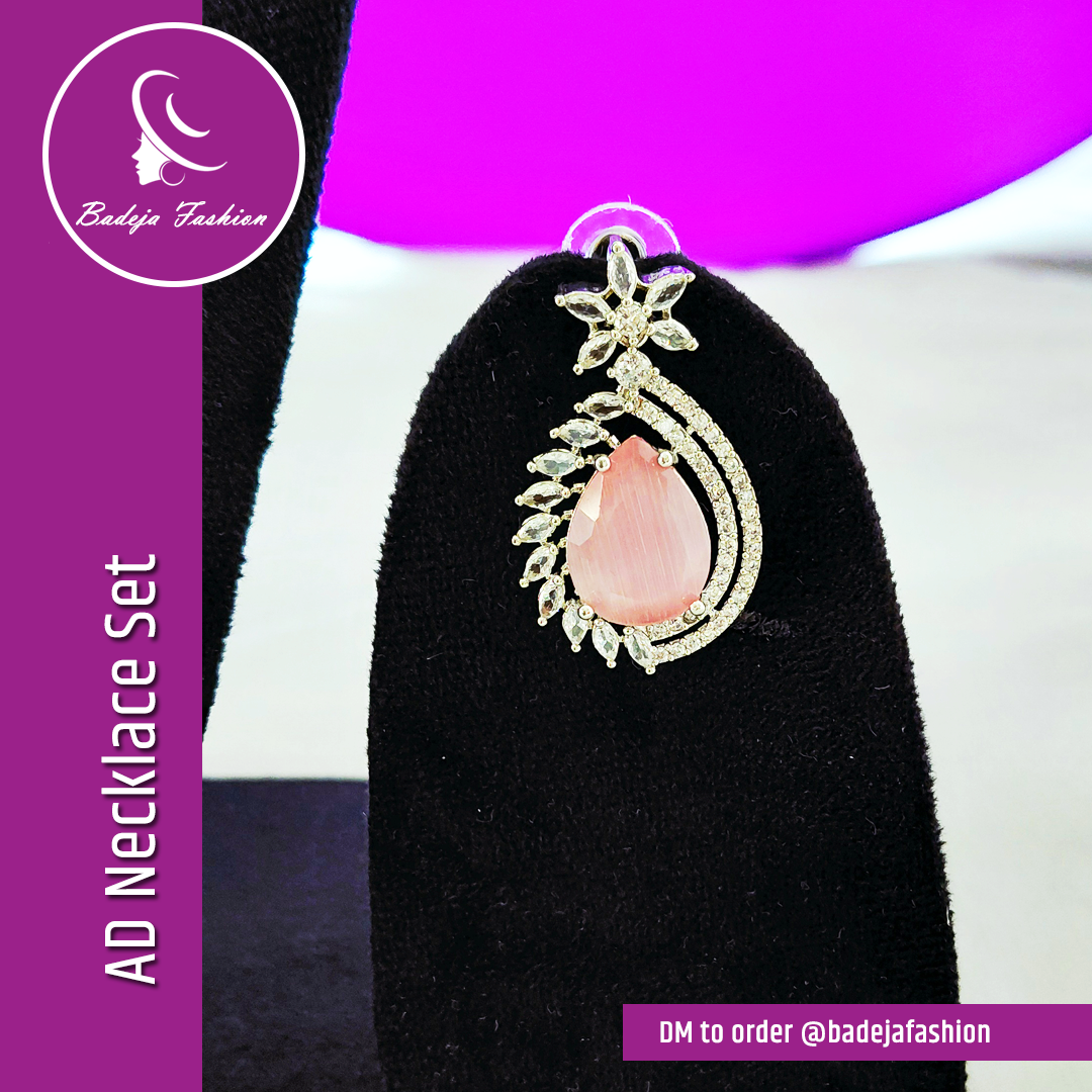 Badeja Fashion Stunning American Diamond AD Necklace Set