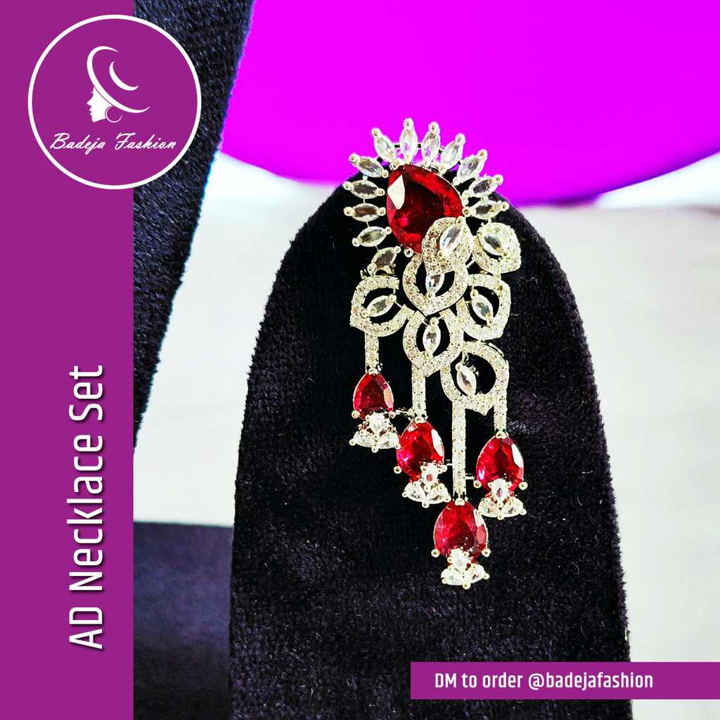 Badeja Fashion Statement American Diamond AD Necklace Set