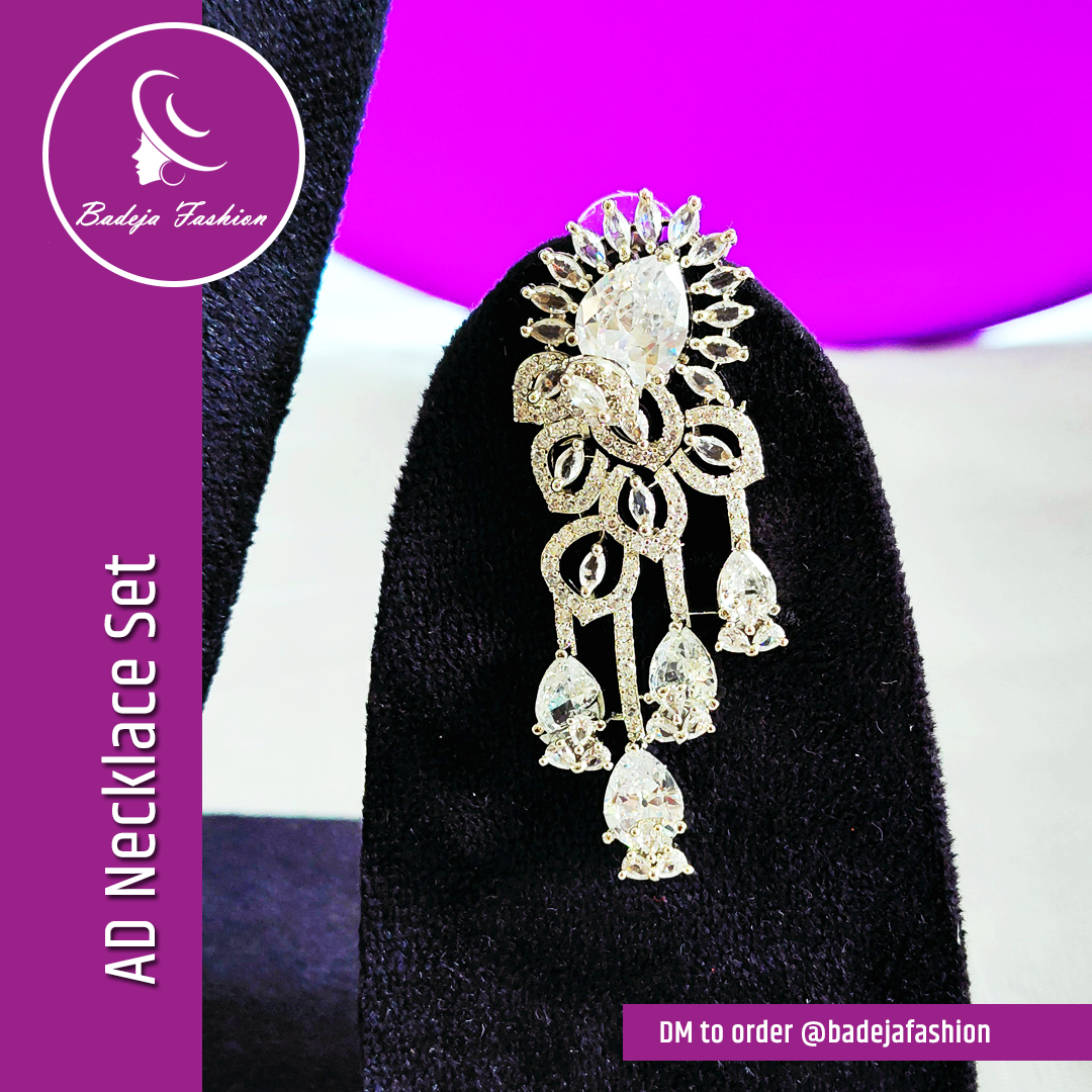 Badeja Fashion Statement American Diamond AD Necklace Set