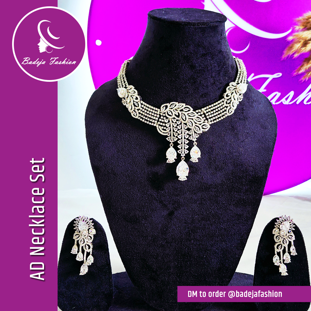 Badeja Fashion Statement American Diamond AD Necklace Set