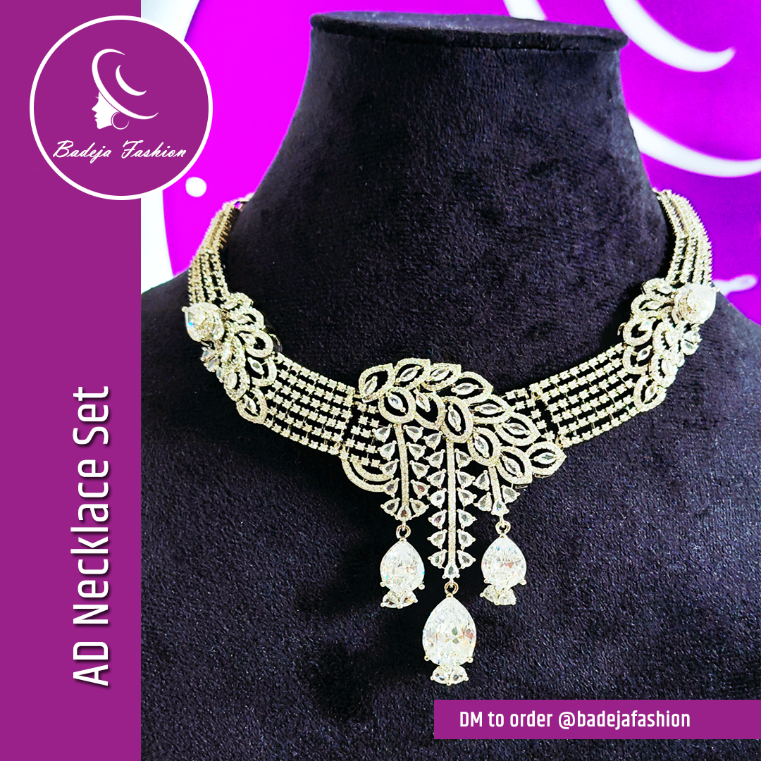 Badeja Fashion Statement American Diamond AD Necklace Set