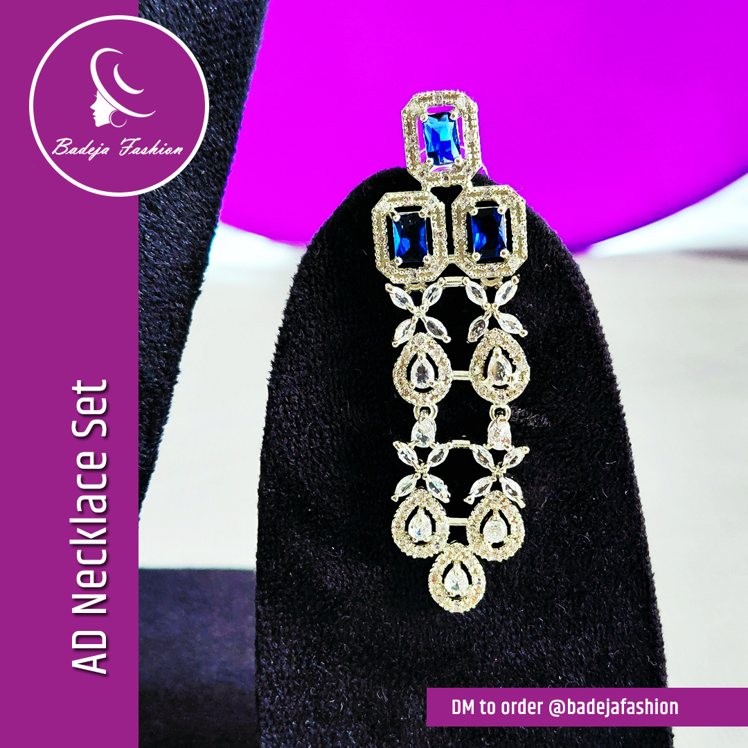 Badeja Fashion Designer American Diamond AD Necklace Set