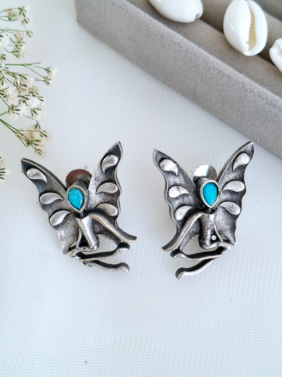 Angel Oxidised Stud