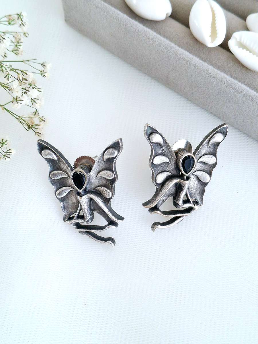Angel Oxidised Stud