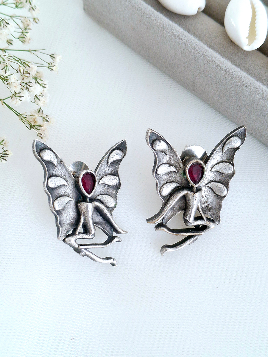 Angel Oxidised Stud