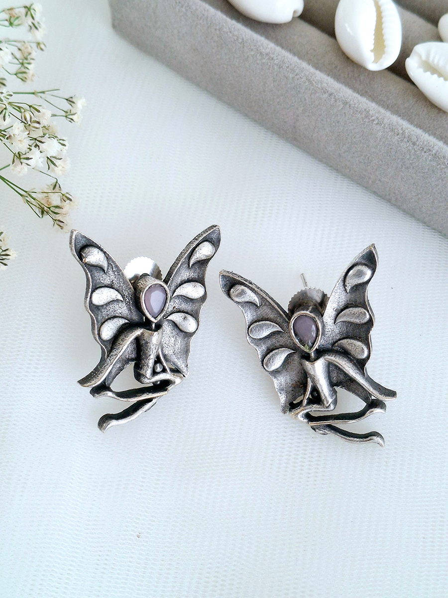 Angel Oxidised Stud