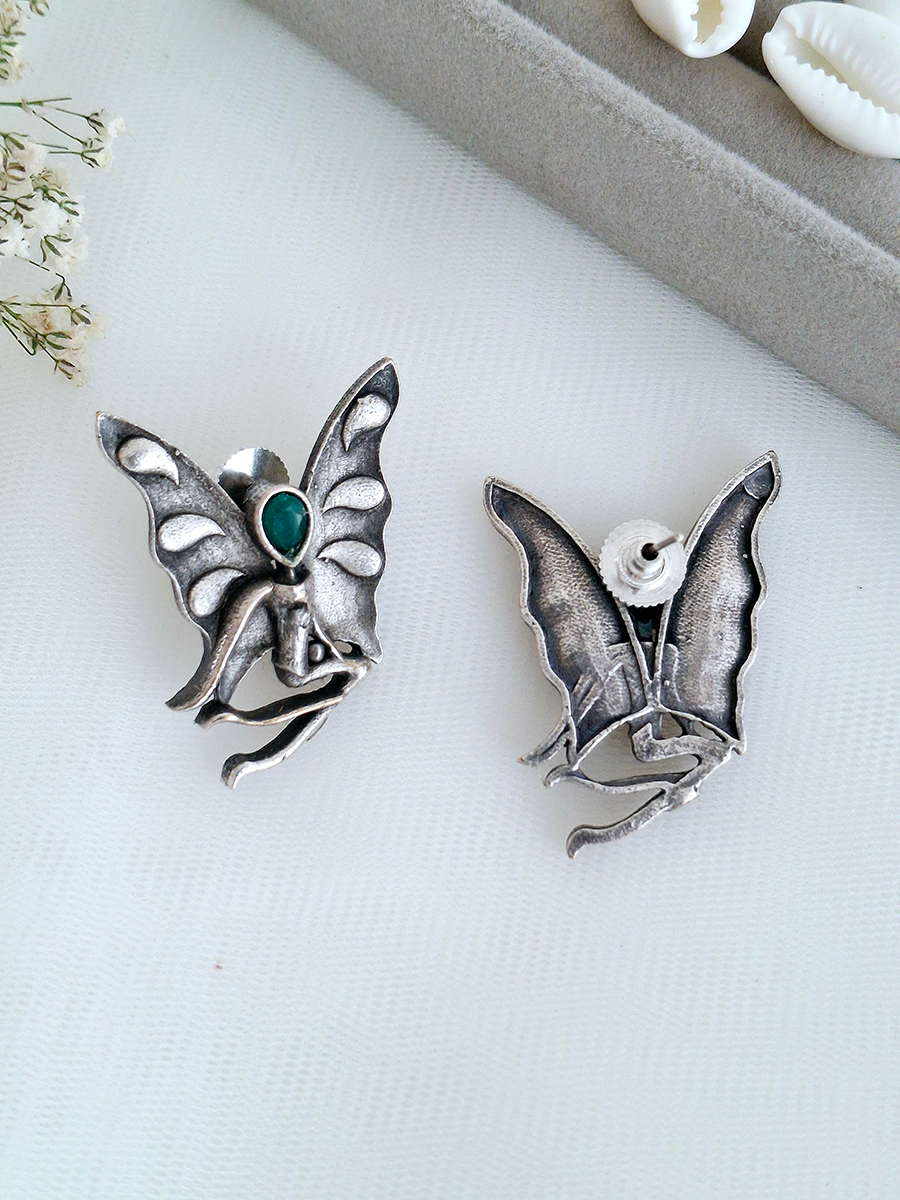 Angel Oxidised Stud