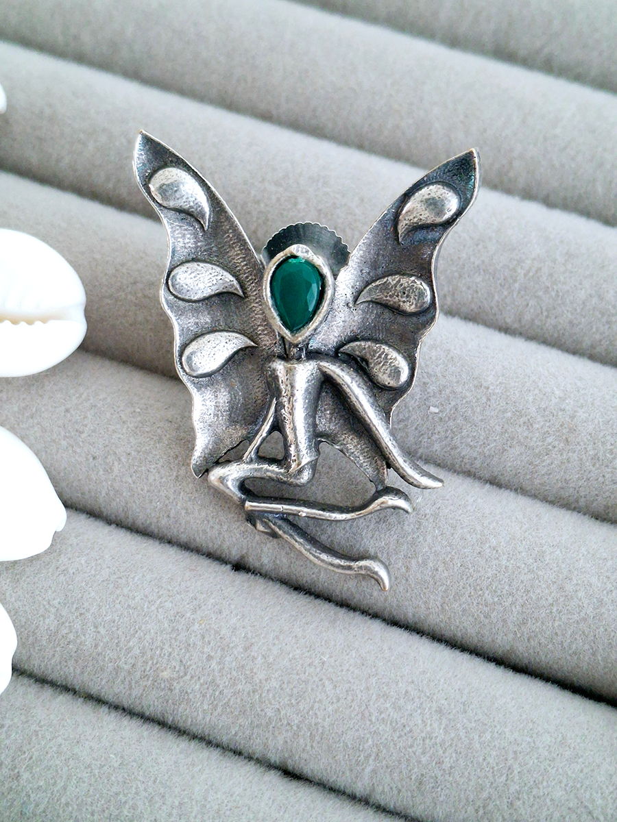 Angel Oxidised Stud