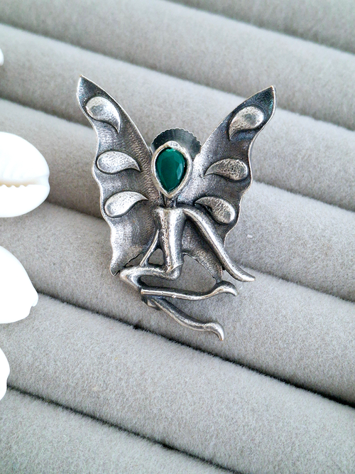 Angel Oxidised Stud