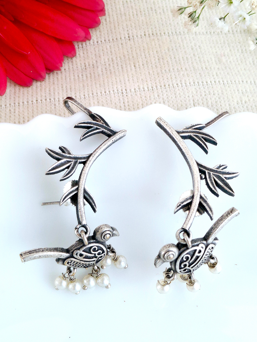 Oxidised Bird Ear Cuff