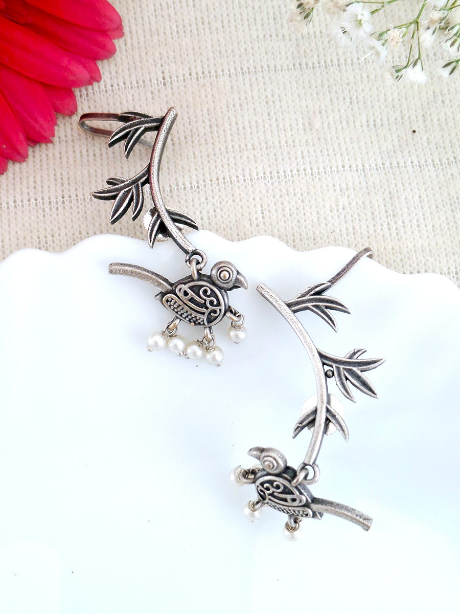 Oxidised Bird Ear Cuff