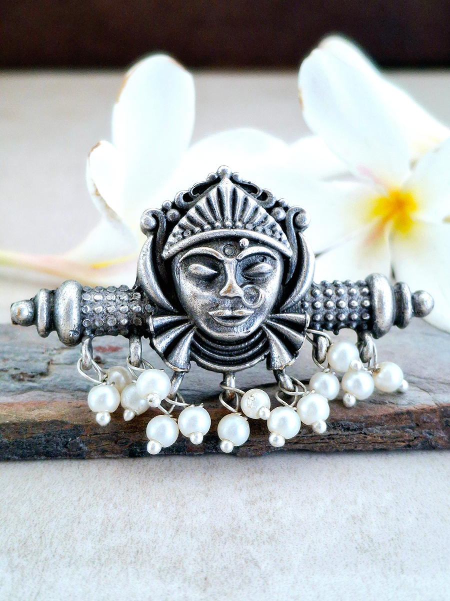 Devi Oxidised Silver Ring