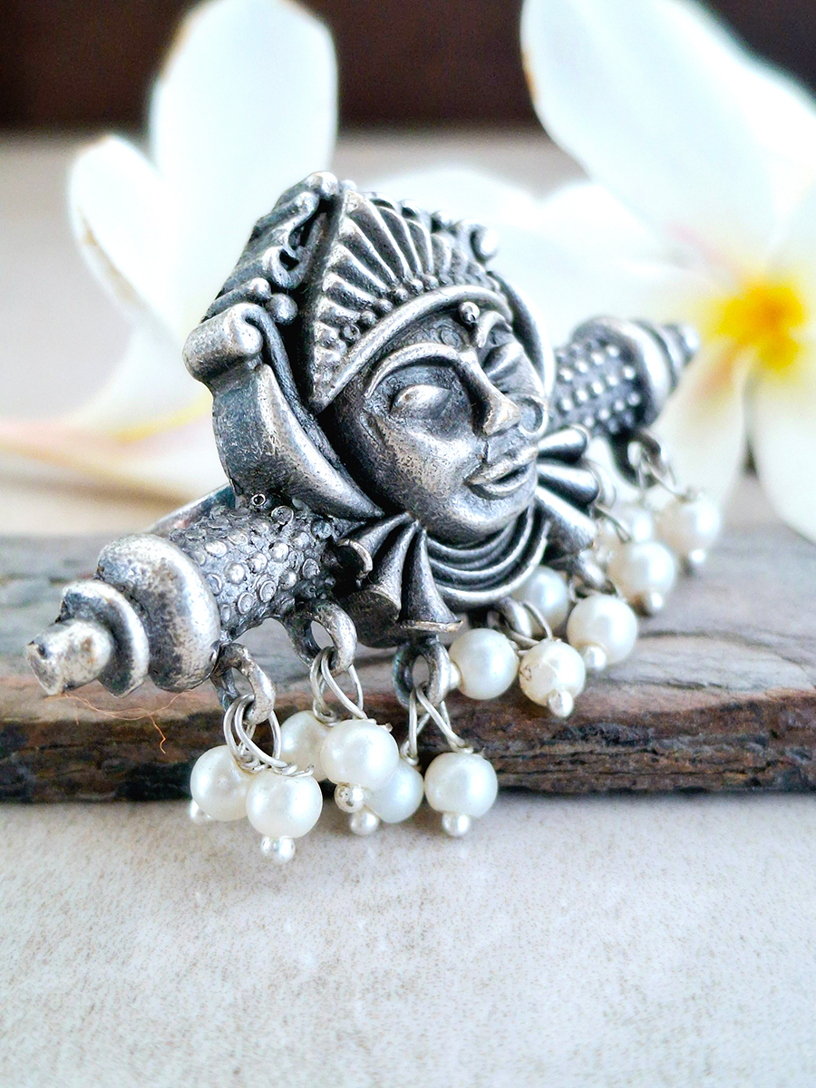 Devi Oxidised Silver Ring