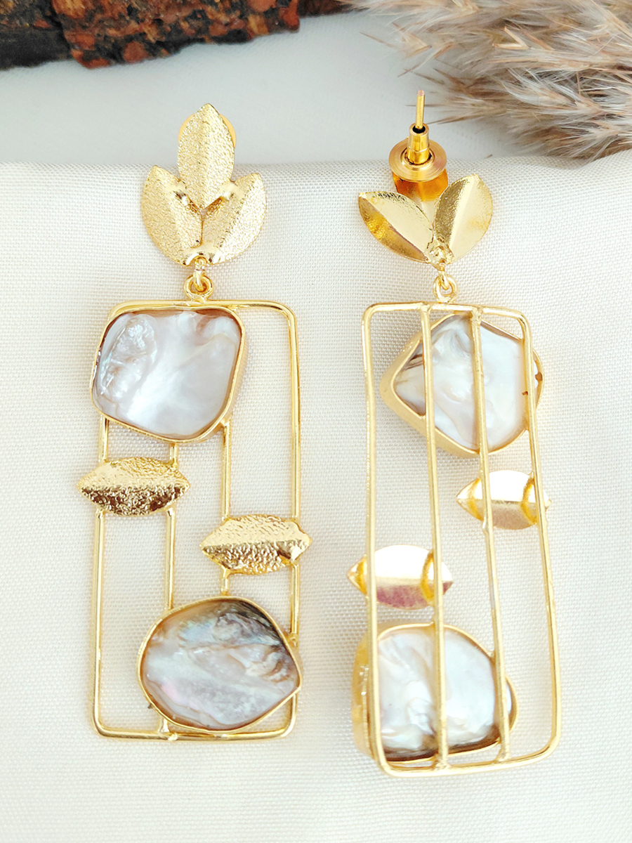 Mother of Pearl Leaf Style Dangler Earring
