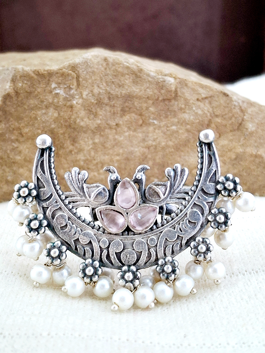 Peacock Moon Jhumki Oxidised Ring