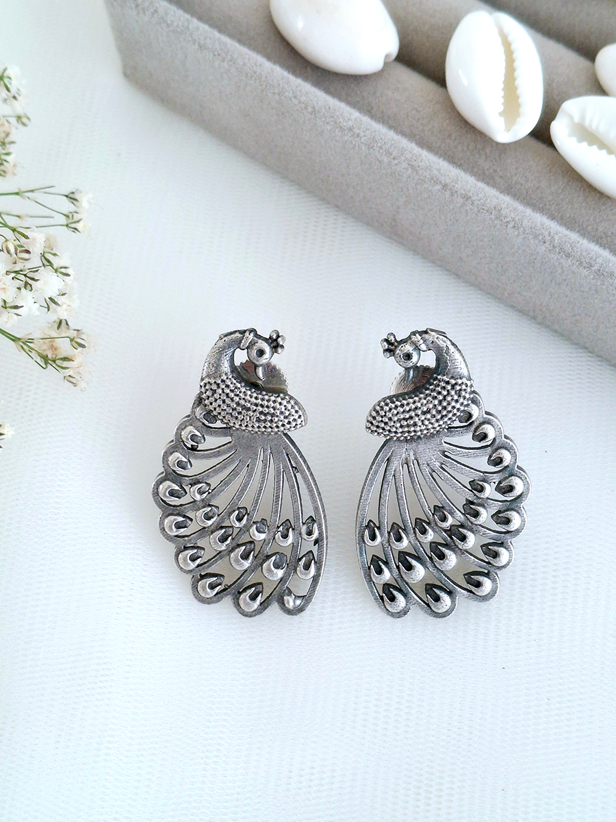 Peacock Oxidised Stud