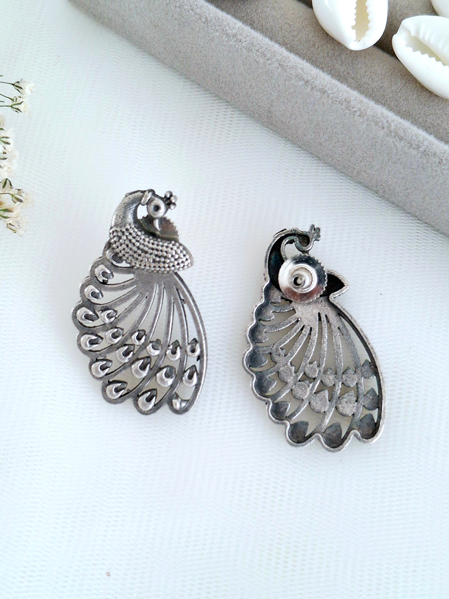 Peacock Oxidised Stud